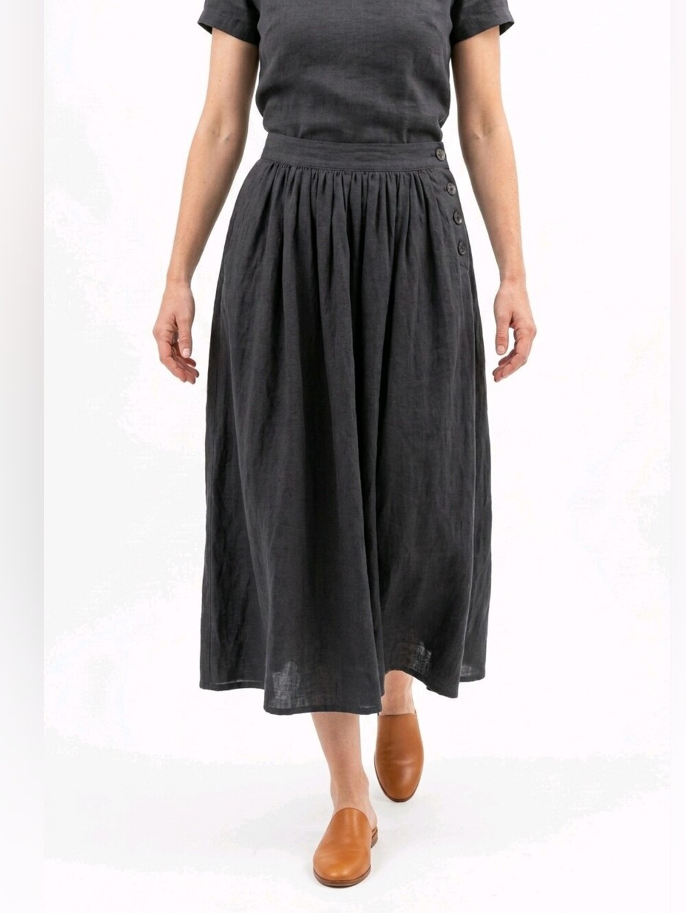 Pas De Calais Gathered Waist Maxi Linen